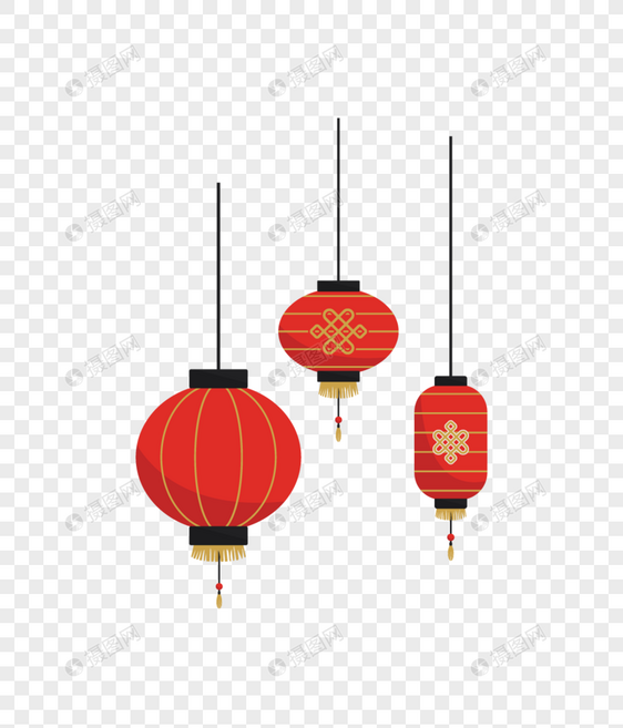 红色新年灯笼设计图片