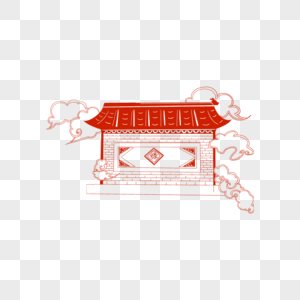 建筑剪纸图片