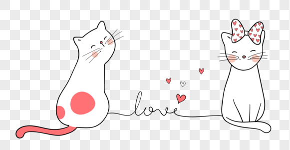 可爱创意小猫表爱意甜蜜过情人节图片