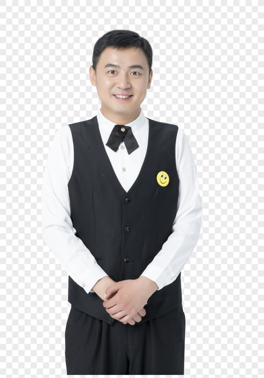 男服务员微笑服务