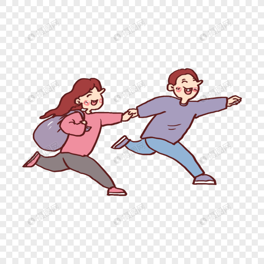 奔跑的男人女人