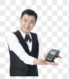男服务员刷卡服务图片