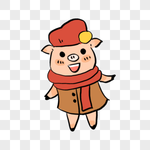 带小帽子的猪形象图片