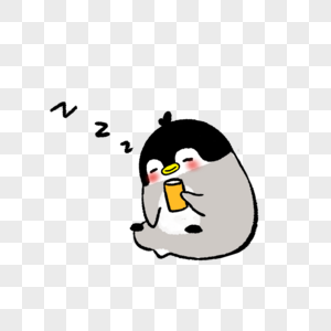 睡觉的企鹅图片素材