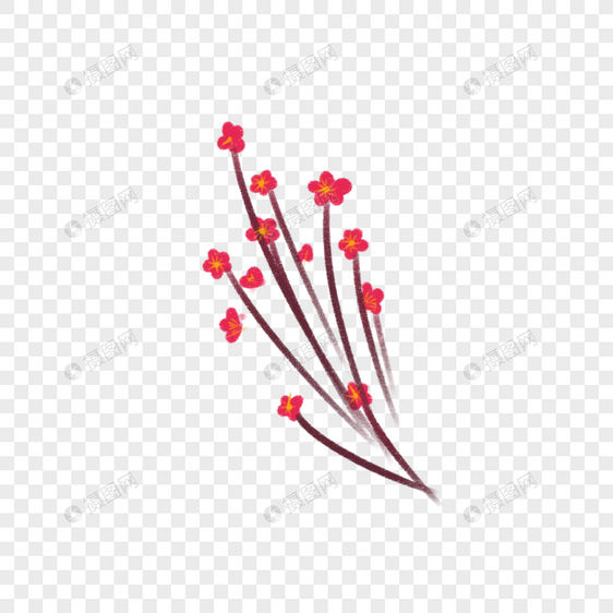 红花花枝图片