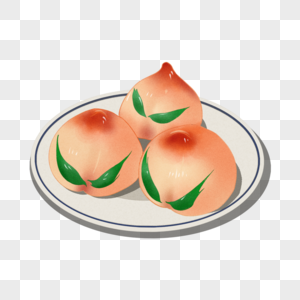 一盘寿桃图片