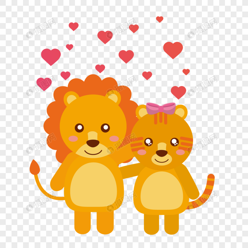 可爱情侣小狮子