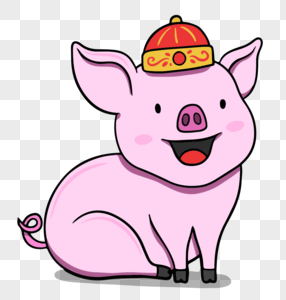 粉色小猪坐着的猪高清图片