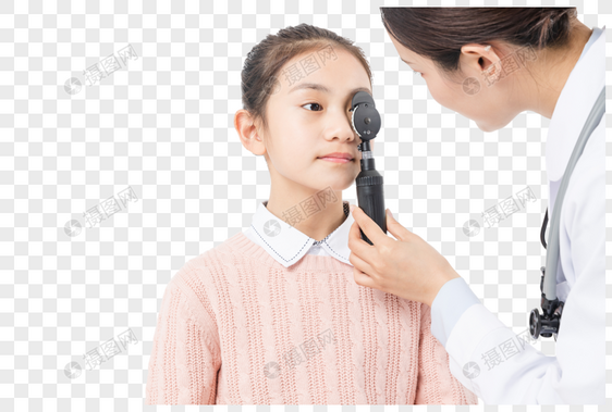医生给女生眼睛检测图片