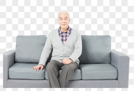 沙发上的老人图片