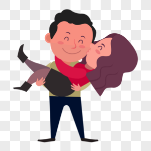 时尚亲吻情人节公主抱亲吻的情侣素材