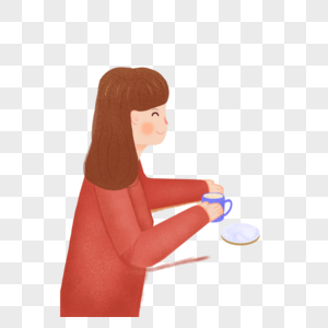 喝茶的女人图片
