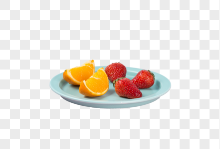 盘子里的草莓橙子图片