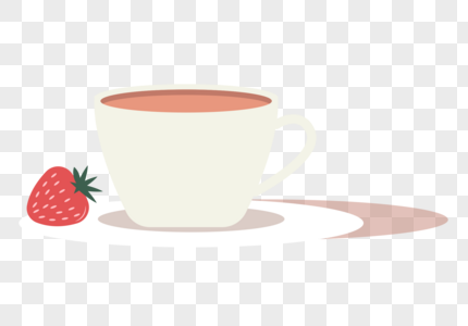 咖啡一杯饮料喝草莓高清图片