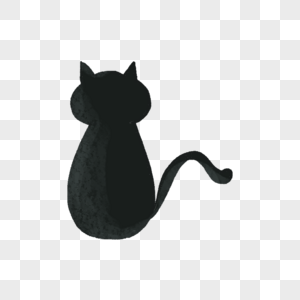 黑猫背影图片