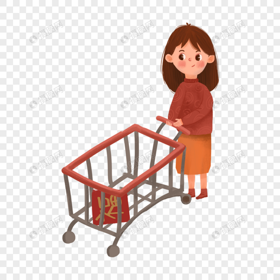超市购物的女人图片