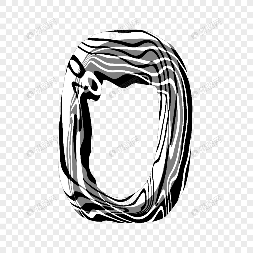 黑白纹理数字0