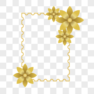 金色花卉图框高清图片