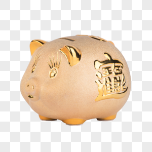 金猪储蓄罐透明金猪素材高清图片