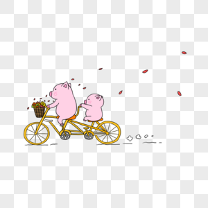 骑自行车的猪高清图片