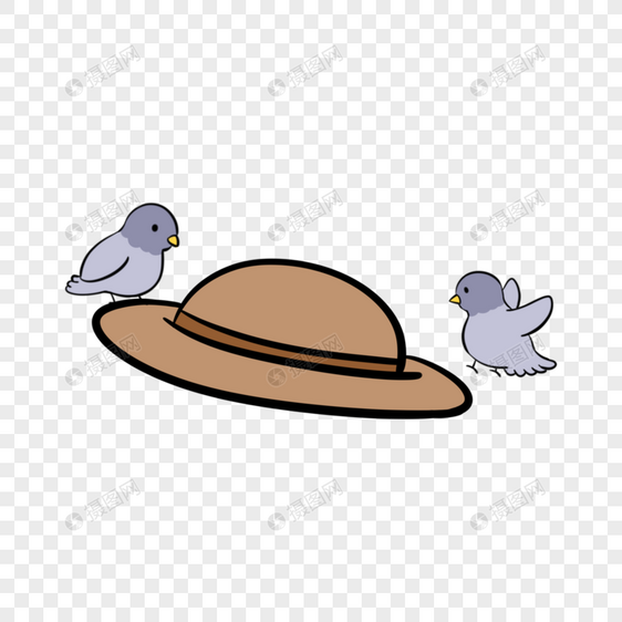 帽子上的鸟图片
