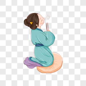 元素  |烧香的男人拜佛拜神元素  |灶台灶王台拜神元素  |酒坛祭祀