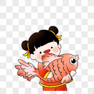 高清图片抱着锦鲤的女孩高清图片中国元素锦鲤鱼高清图片锦鲤高清图片