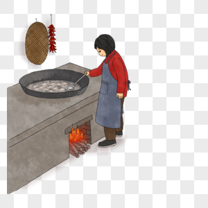 煮饺子的女人高清图片