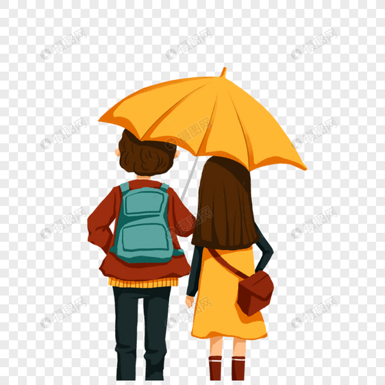 打伞的情侣图片