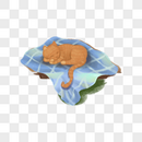 垫子上睡觉的猫图片