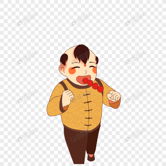 吃糖葫芦的男孩图片