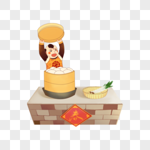 蒸馒头的女人图片
