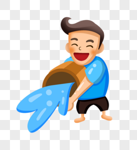 卡通泼水的女孩高清图片用水杯泼水高清图片泼水玩水活动高清图片草莓