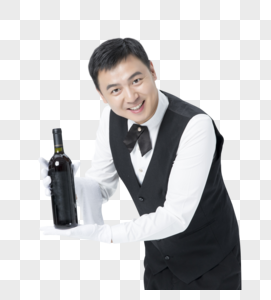 男服务员拿红酒图片