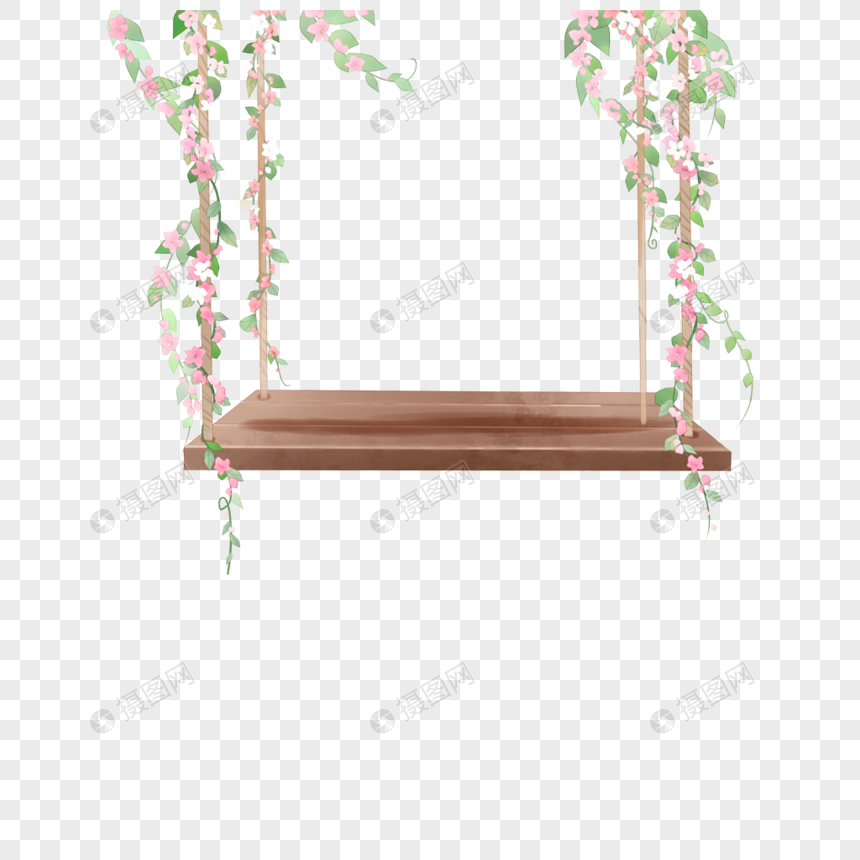 花卉秋千元素素材下载 正版素材 摄图网