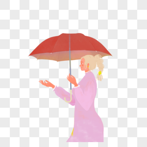 打伞的美女图片
