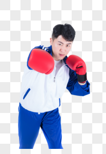 男性学生拳击运动图片