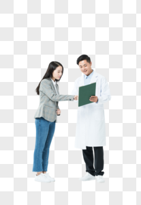 医生和病人交流握手图片