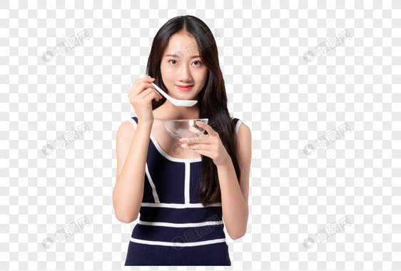 美女在喝茶图片