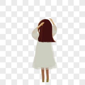 短发背影女孩背影素材