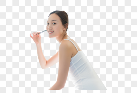年轻美女刷牙洗漱图片