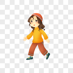女生走路图片