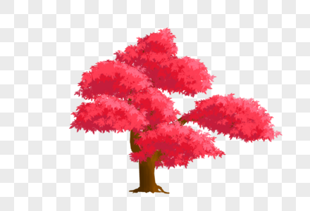 红色大树樱花大树素材高清图片