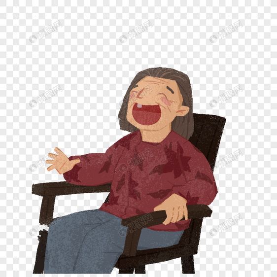 坐在椅子上的奶奶图片