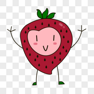 水果类卡通手绘风草莓图片