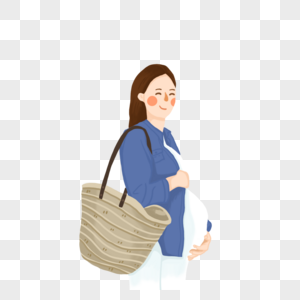 背着包的孕妇图片