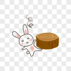 撞坑撞木桩的兔子素材