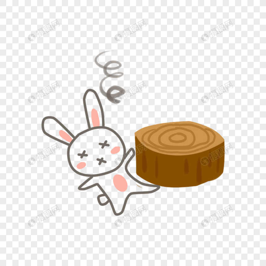 撞木桩的兔子元素素材下载 正版素材 摄图网