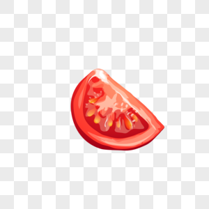番茄卡通小人蔬果类卡通手绘风半片番茄素材