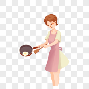 做饭的女人图片